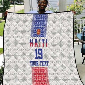 Custom Afro-Haitians Football Quilt National Flag Design - African Pride