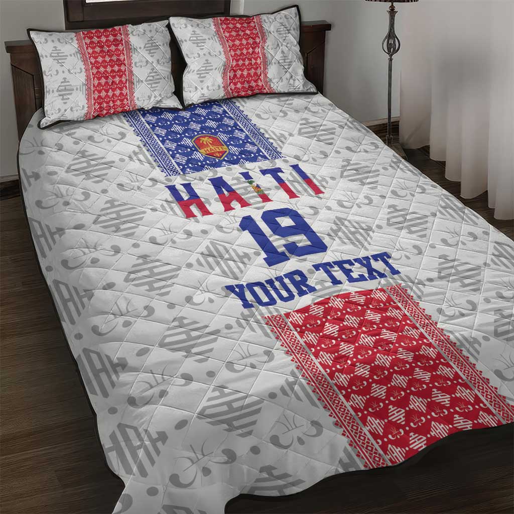 Custom Afro-Haitians Football Quilt Bed Set National Flag Design - African Pride