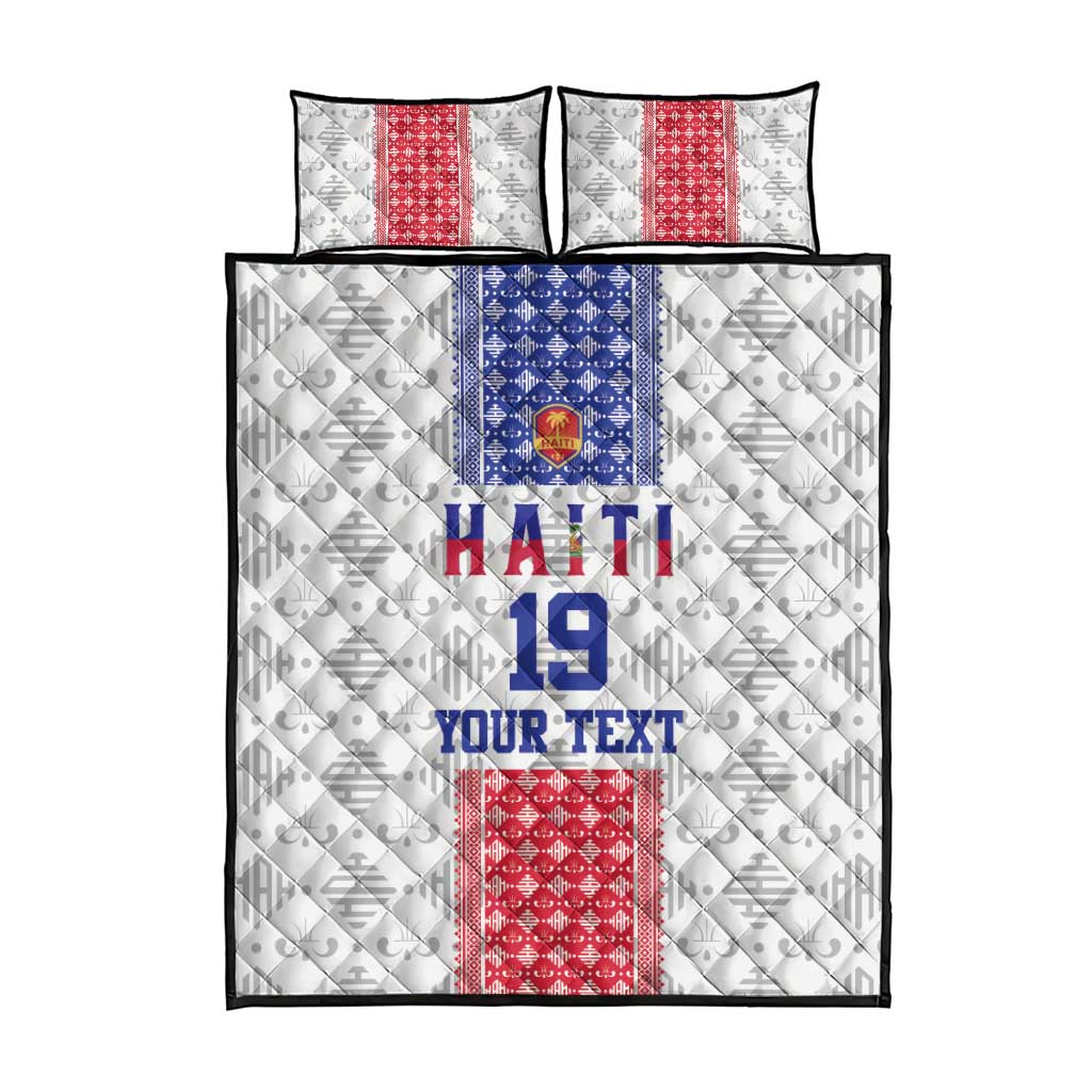 Custom Afro-Haitians Football Quilt Bed Set National Flag Design - African Pride