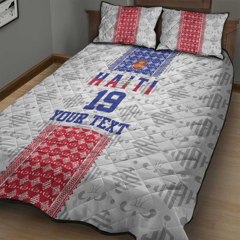 Custom Afro-Haitians Football Quilt Bed Set National Flag Design - African Pride