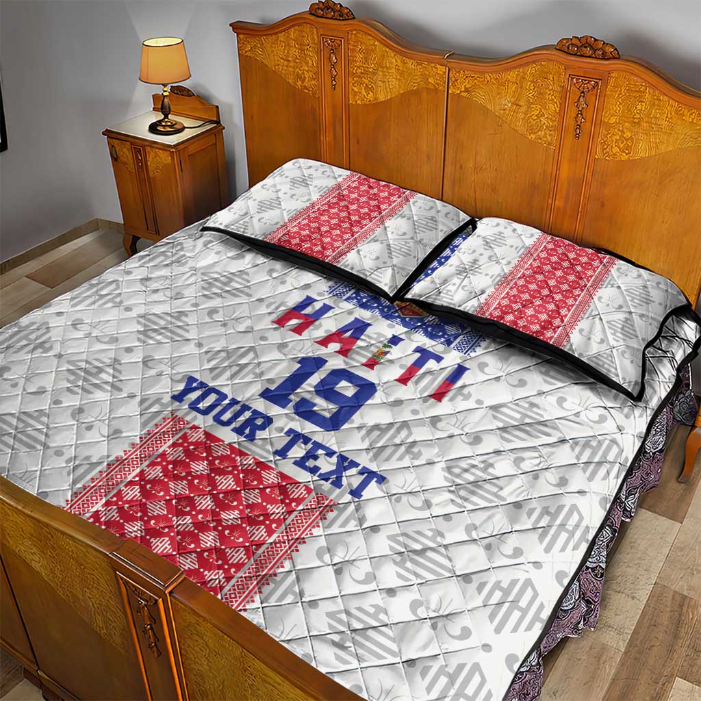 Custom Afro-Haitians Football Quilt Bed Set National Flag Design - African Pride