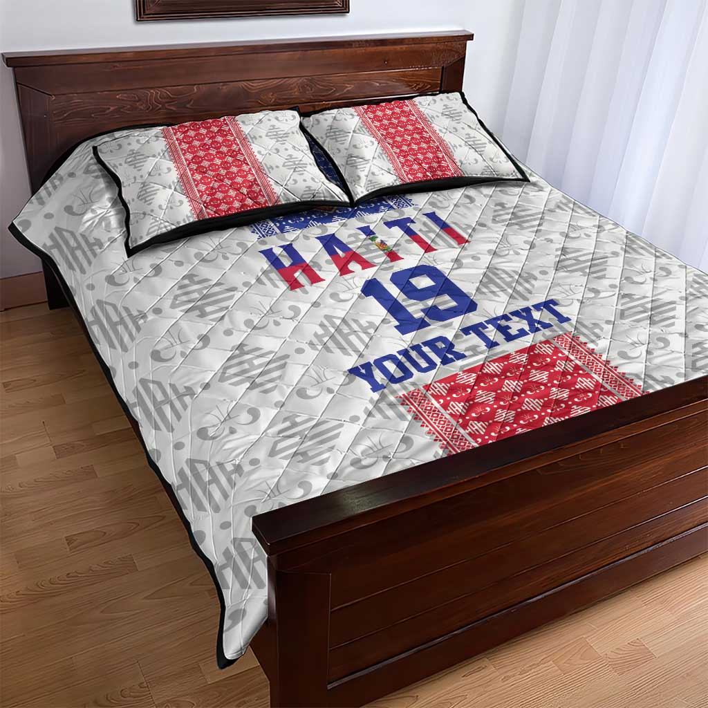Custom Afro-Haitians Football Quilt Bed Set National Flag Design - African Pride