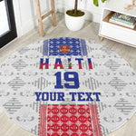 Custom Afro-Haitians Football Round Carpet National Flag Design - African Pride