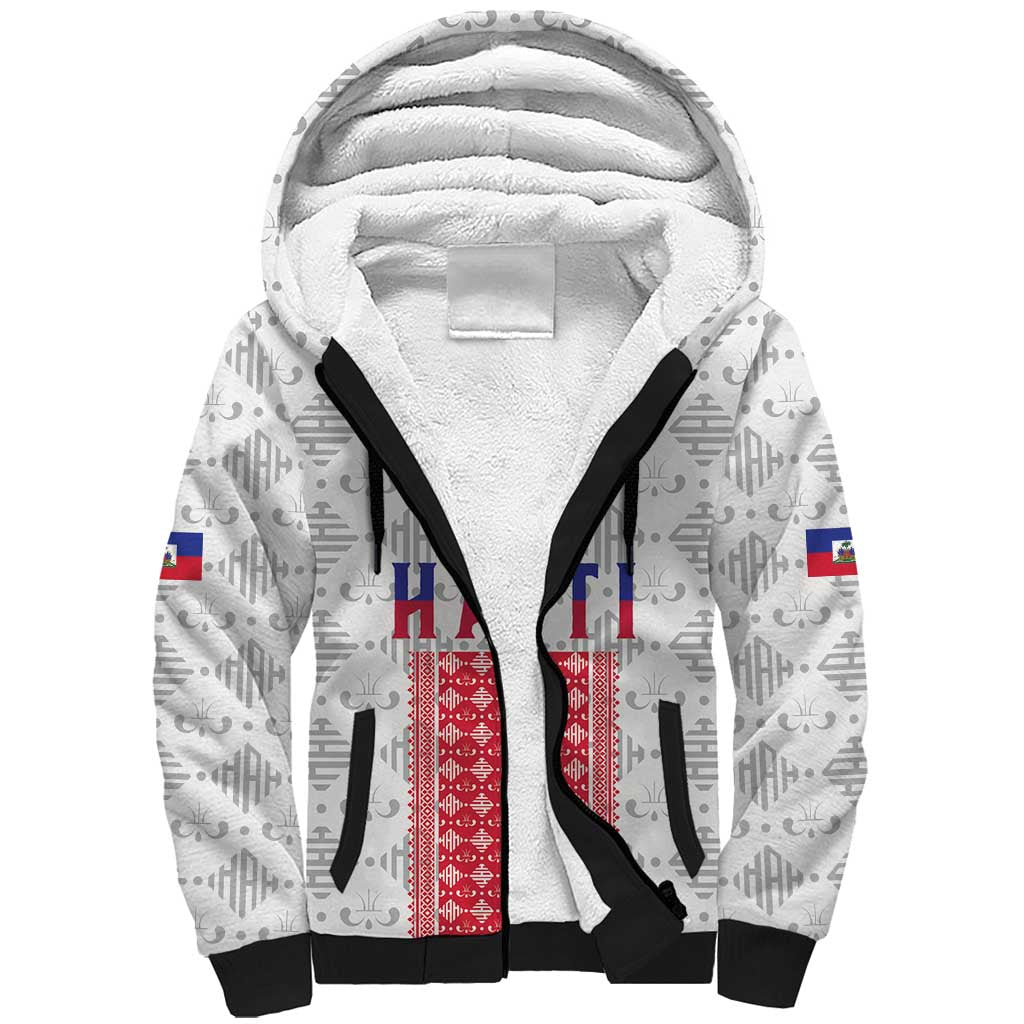 Custom Afro-Haitians Football Sherpa Hoodie National Flag Design - African Pride