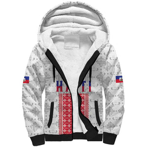 Custom Afro-Haitians Football Sherpa Hoodie National Flag Design - African Pride
