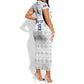 Custom Afro-Haitians Football Short Sleeve Bodycon Dress National Flag Design LT19