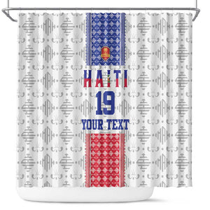 Custom Afro-Haitians Football Shower Curtain National Flag Design - African Pride
