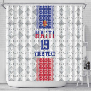 Custom Afro-Haitians Football Shower Curtain National Flag Design - African Pride