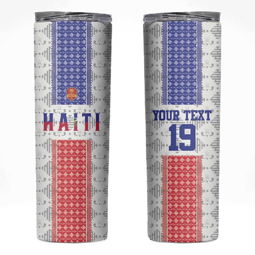 Custom Afro-Haitians Football Skinny Tumbler National Flag Design - African Pride
