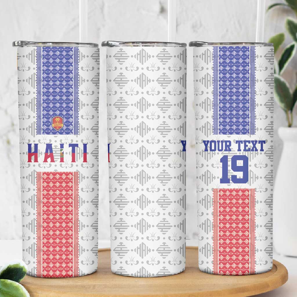 Custom Afro-Haitians Football Skinny Tumbler National Flag Design - African Pride
