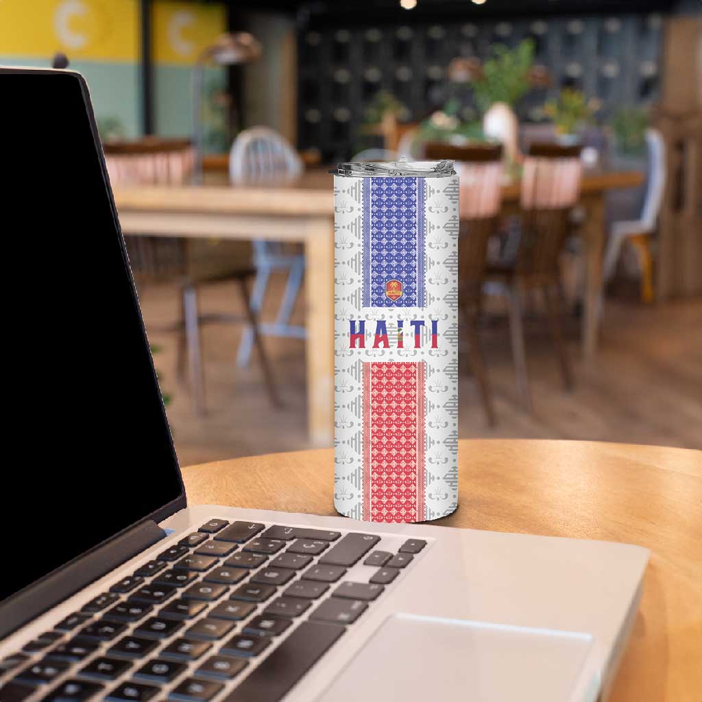 Custom Afro-Haitians Football Skinny Tumbler National Flag Design - African Pride