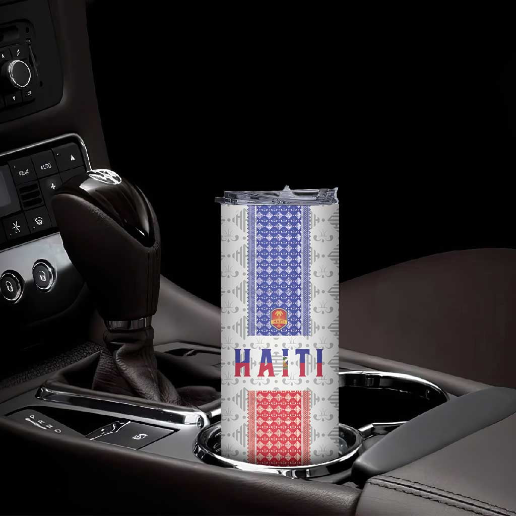 Custom Afro-Haitians Football Skinny Tumbler National Flag Design - African Pride