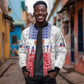 Custom Afro-Haitians Football Sleeve Zip Bomber Jacket National Flag Design - African Pride