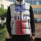 Custom Afro-Haitians Football Sleeveless Puffer Jacket National Flag Design