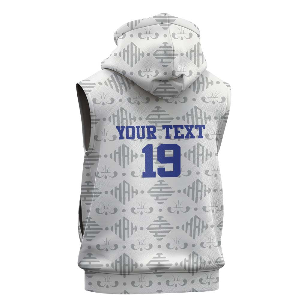 Custom Afro-Haitians Football Sleeveless Zip Hoodie National Flag Design - African Pride