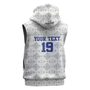 Custom Afro-Haitians Football Sleeveless Zip Hoodie National Flag Design - African Pride