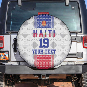 Custom Afro-Haitians Football Spare Tire Cover National Flag Design - African Pride