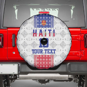 Custom Afro-Haitians Football Spare Tire Cover National Flag Design - African Pride