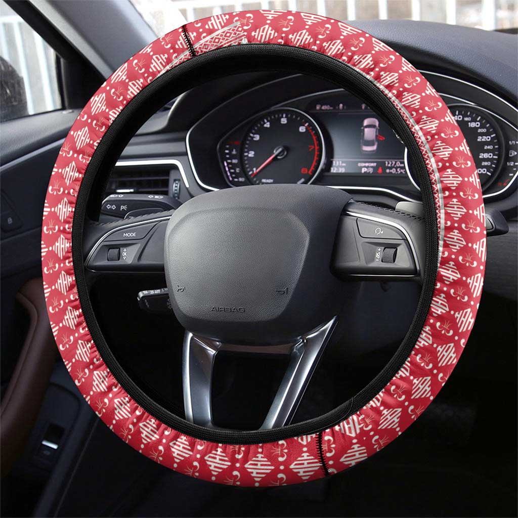 Afro-Haitians Football Steering Wheel Cover National Flag Design - African Pride