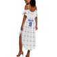 Custom Afro-Haitians Football Summer Maxi Dress National Flag Design LT19