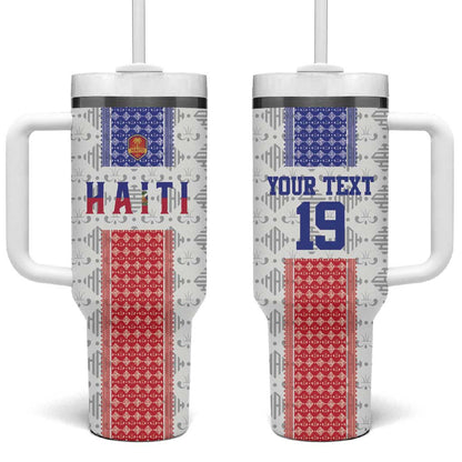 Custom Afro-Haitians Football Tumbler With Handle National Flag Design - African Pride