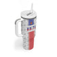 Custom Afro-Haitians Football Tumbler With Handle National Flag Design - African Pride