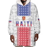 Custom Afro-Haitians Football Wearable Blanket Hoodie National Flag Design - African Pride