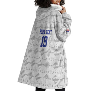 Custom Afro-Haitians Football Wearable Blanket Hoodie National Flag Design - African Pride
