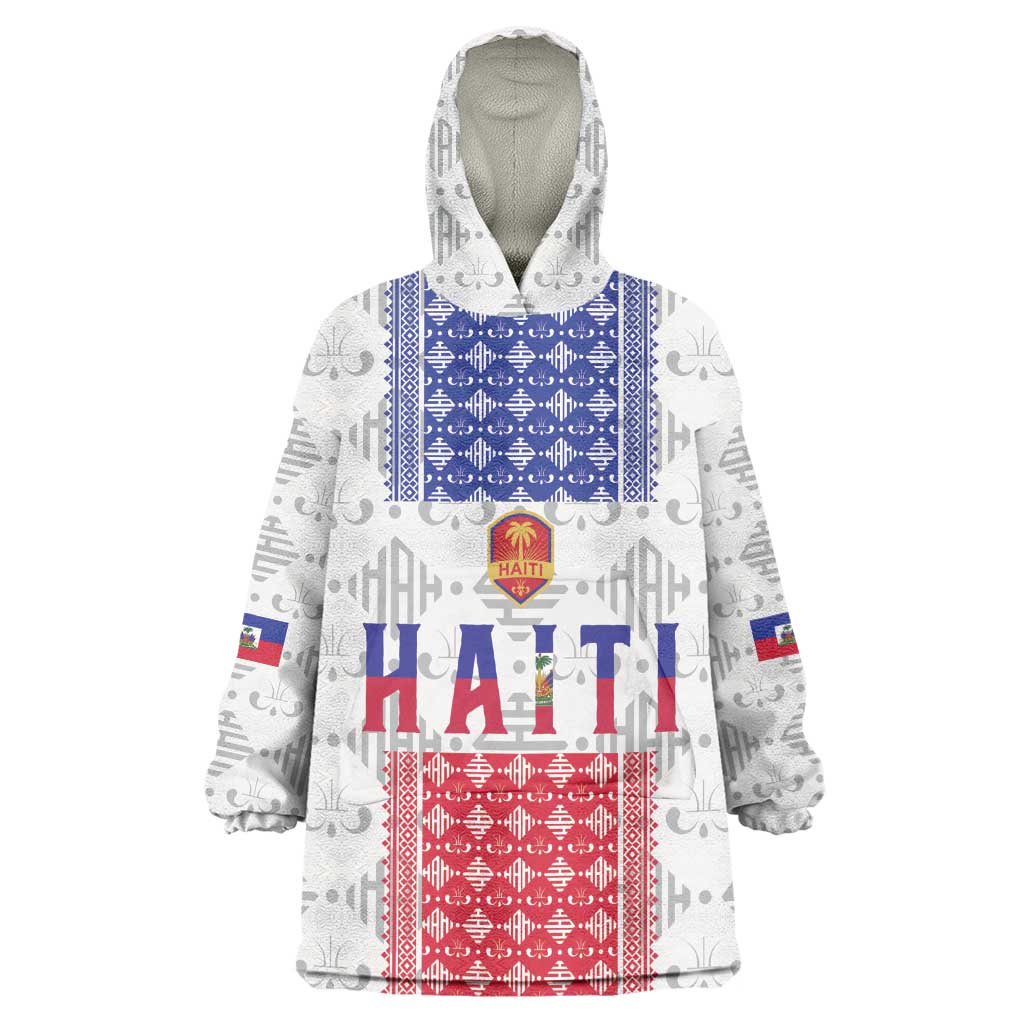 Custom Afro-Haitians Football Wearable Blanket Hoodie National Flag Design - African Pride