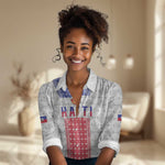 Custom Afro-Haitians Football Women Casual Shirt National Flag Design - African Pride