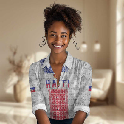 Custom Afro-Haitians Football Women Casual Shirt National Flag Design - African Pride