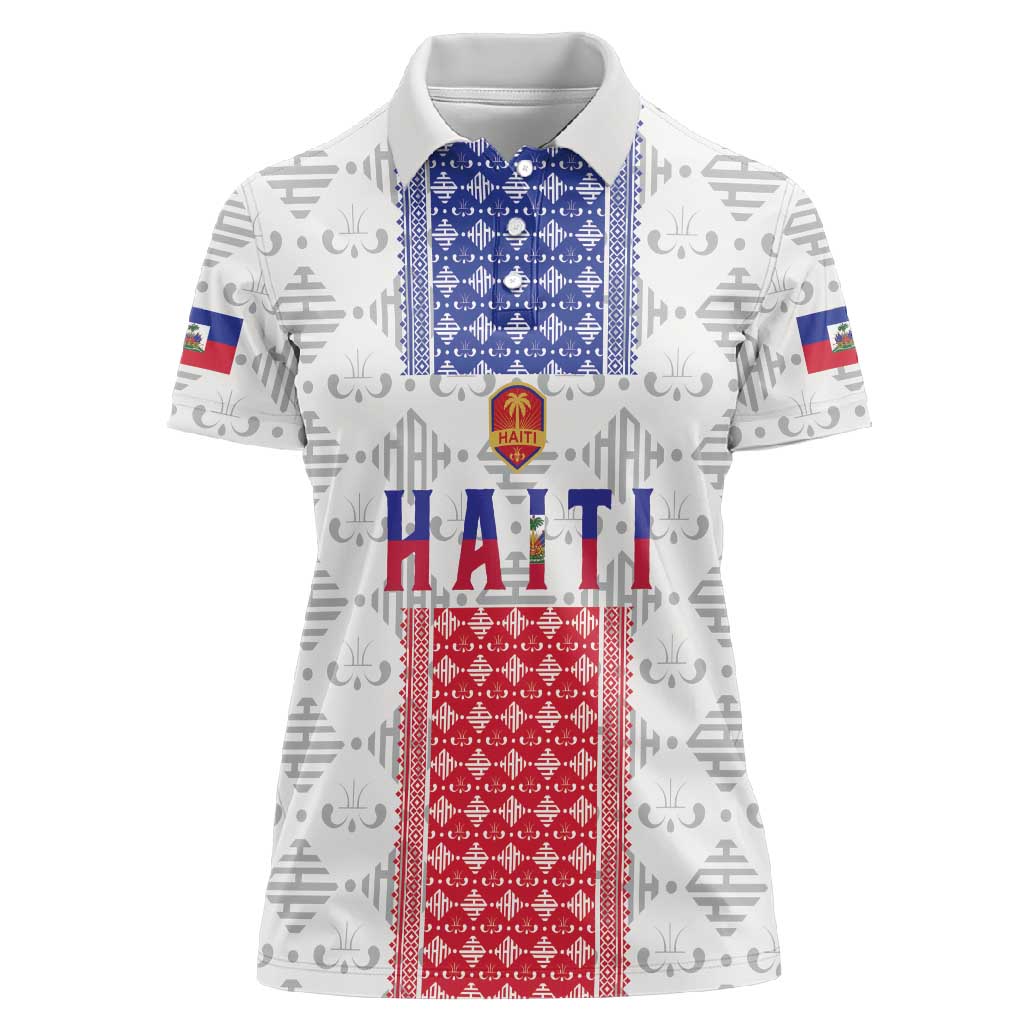 Custom Afro-Haitians Football Women Polo Shirt National Flag Design LT19