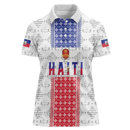 Custom Afro-Haitians Football Women Polo Shirt National Flag Design LT19