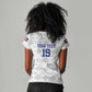 Custom Afro-Haitians Football Women V-Neck T-Shirt National Flag Design LT19