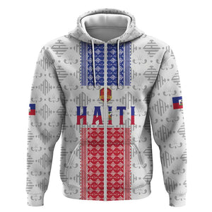 Custom Afro-Haitians Football Zip Hoodie National Flag Design - African Pride