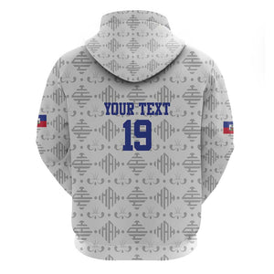 Custom Afro-Haitians Football Zip Hoodie National Flag Design - African Pride