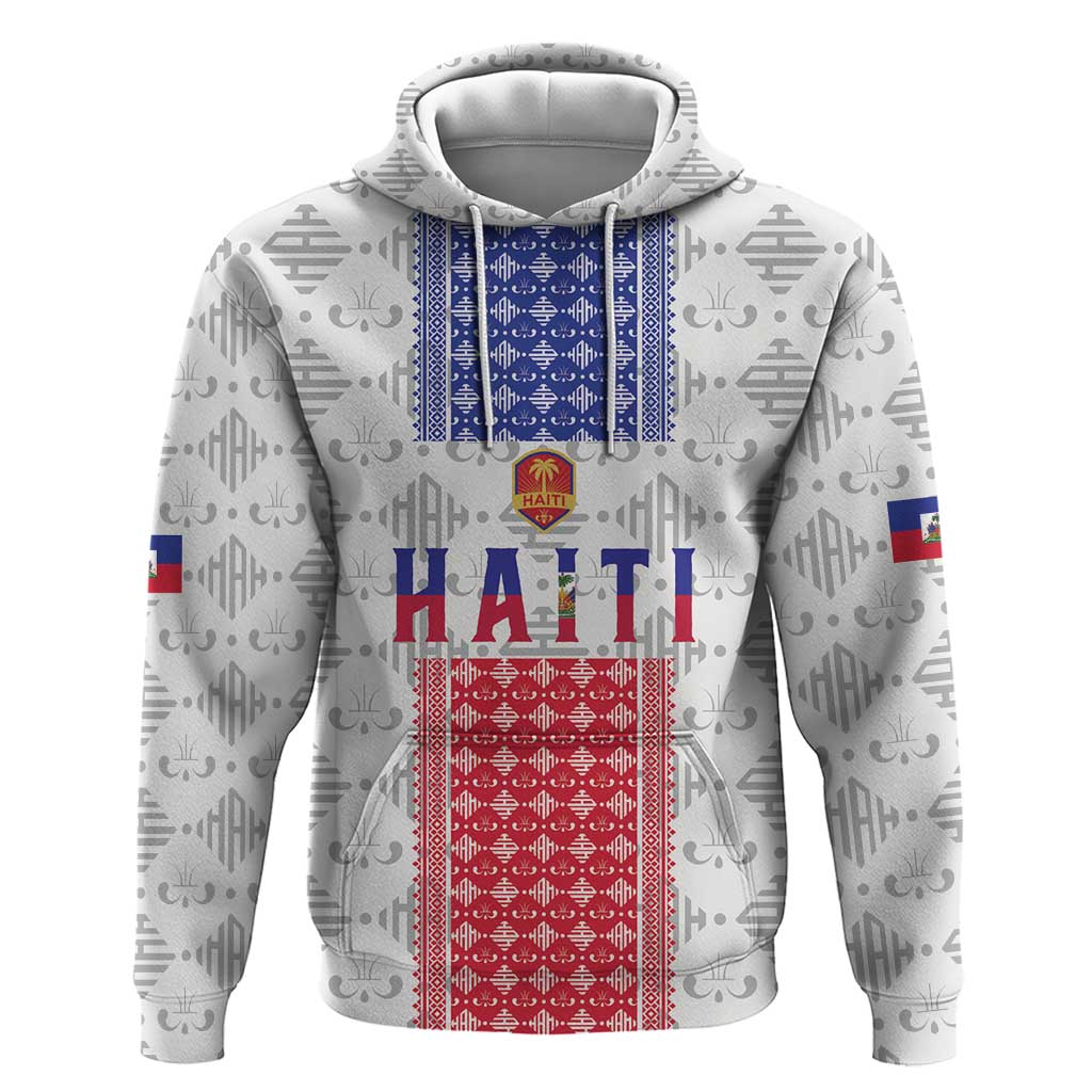 Custom Afro-Haitians Football Zip Hoodie National Flag Design - African Pride