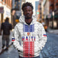 Custom Afro-Haitians Football Zip Hoodie National Flag Design - African Pride