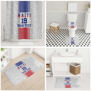Custom Afro-Haitians Football Bathroom Set Paisley Flag Pattern Design