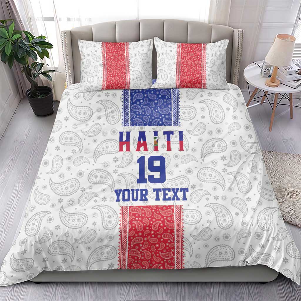 Custom Afro-Haitians Football Bedding Set Paisley Flag Pattern Design - African Pride