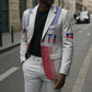 Custom Afro-Haitians Football Blazer Paisley Flag Pattern Design