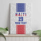 Custom Afro-Haitians Football Canvas Wall Art Paisley Flag Pattern Design - African Pride