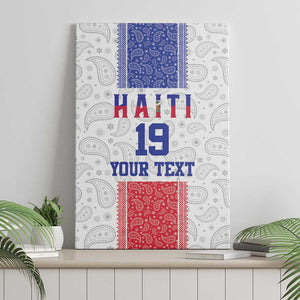 Custom Afro-Haitians Football Canvas Wall Art Paisley Flag Pattern Design - African Pride