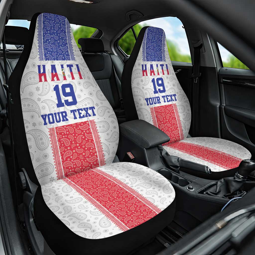 Custom Afro-Haitians Football Car Seat Cover Paisley Flag Pattern Design - African Pride