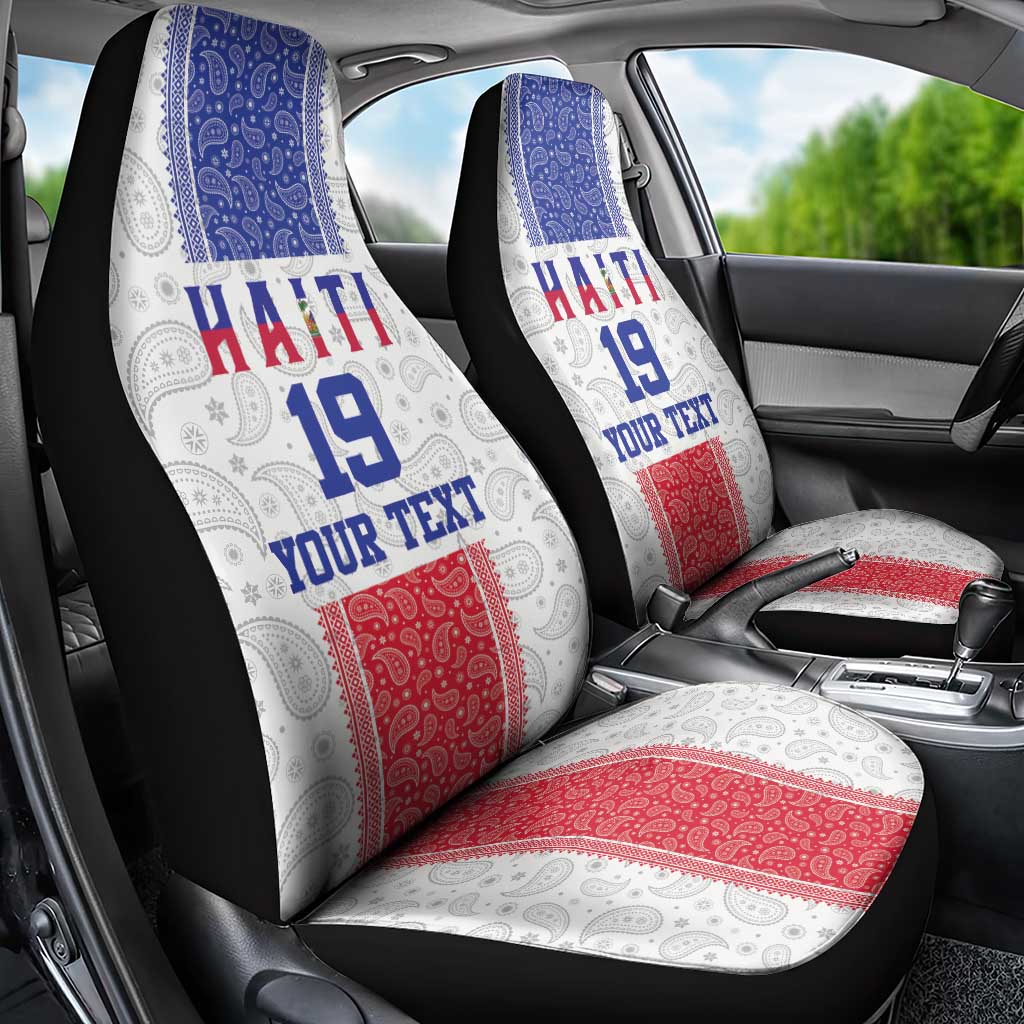 Custom Afro-Haitians Football Car Seat Cover Paisley Flag Pattern Design - African Pride