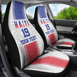 Custom Afro-Haitians Football Car Seat Cover Paisley Flag Pattern Design - African Pride