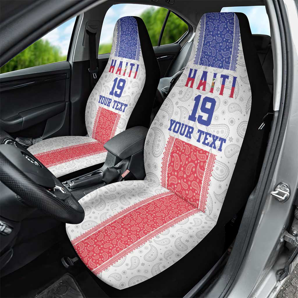 Custom Afro-Haitians Football Car Seat Cover Paisley Flag Pattern Design - African Pride