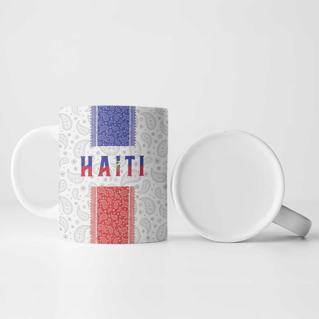 Custom Afro-Haitians Football Ceramic Mug Paisley Flag Pattern Design