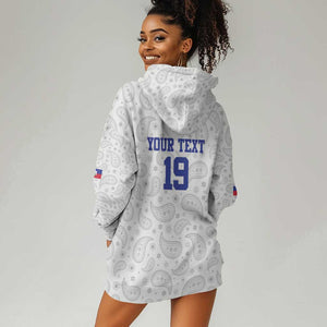 Custom Afro-Haitians Football Hoodie Dress Paisley Flag Pattern Design - African Pride