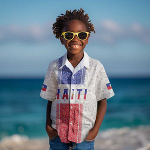 Custom Afro-Haitians Football Kid Hawaiian Shirt Paisley Flag Pattern Design LT19